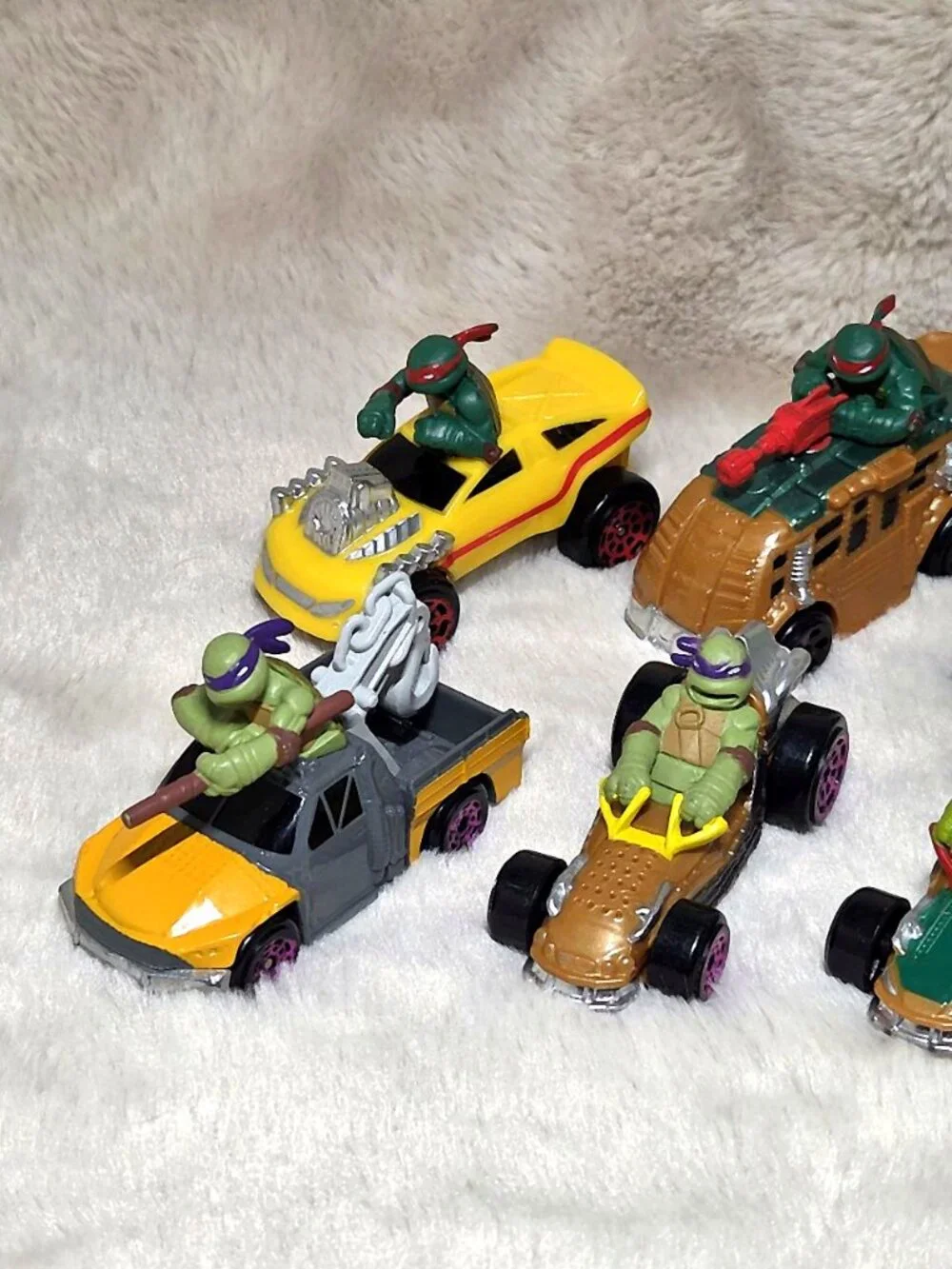 Lot of 7 Teenage Mutant Ninja Turtles T-Machines Diecast Cars 2014/2015 TMNT #C6